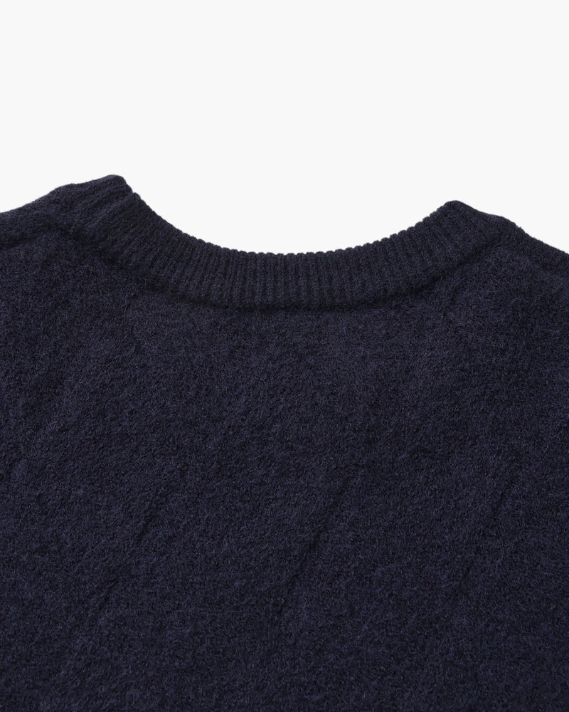 Diamond Knit Crewneck Sweater